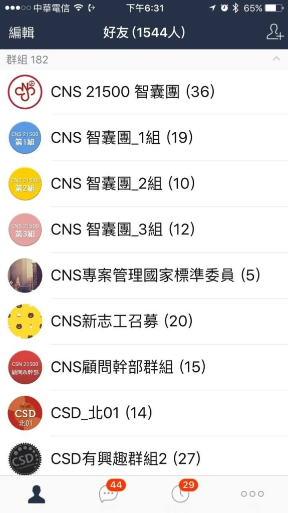 手機裡的CNS相關的Line群組 